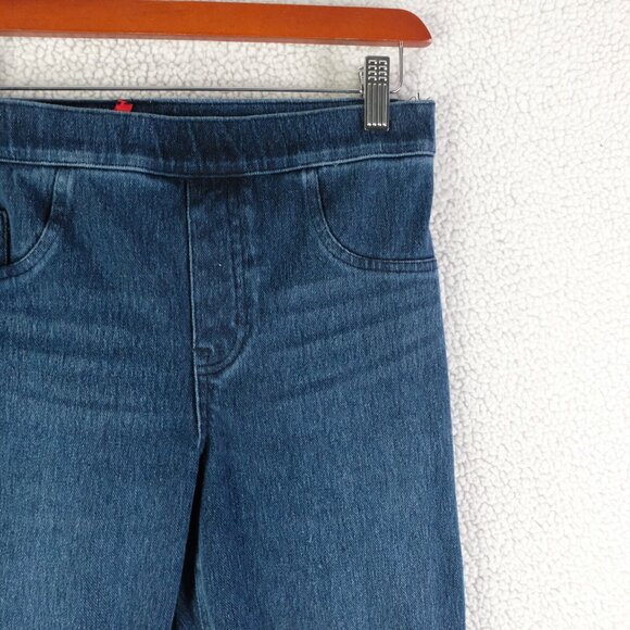 Spanx Jeggings Womens Medium Blue Stretch Dark Wash Tapered - Picture 2 of 10